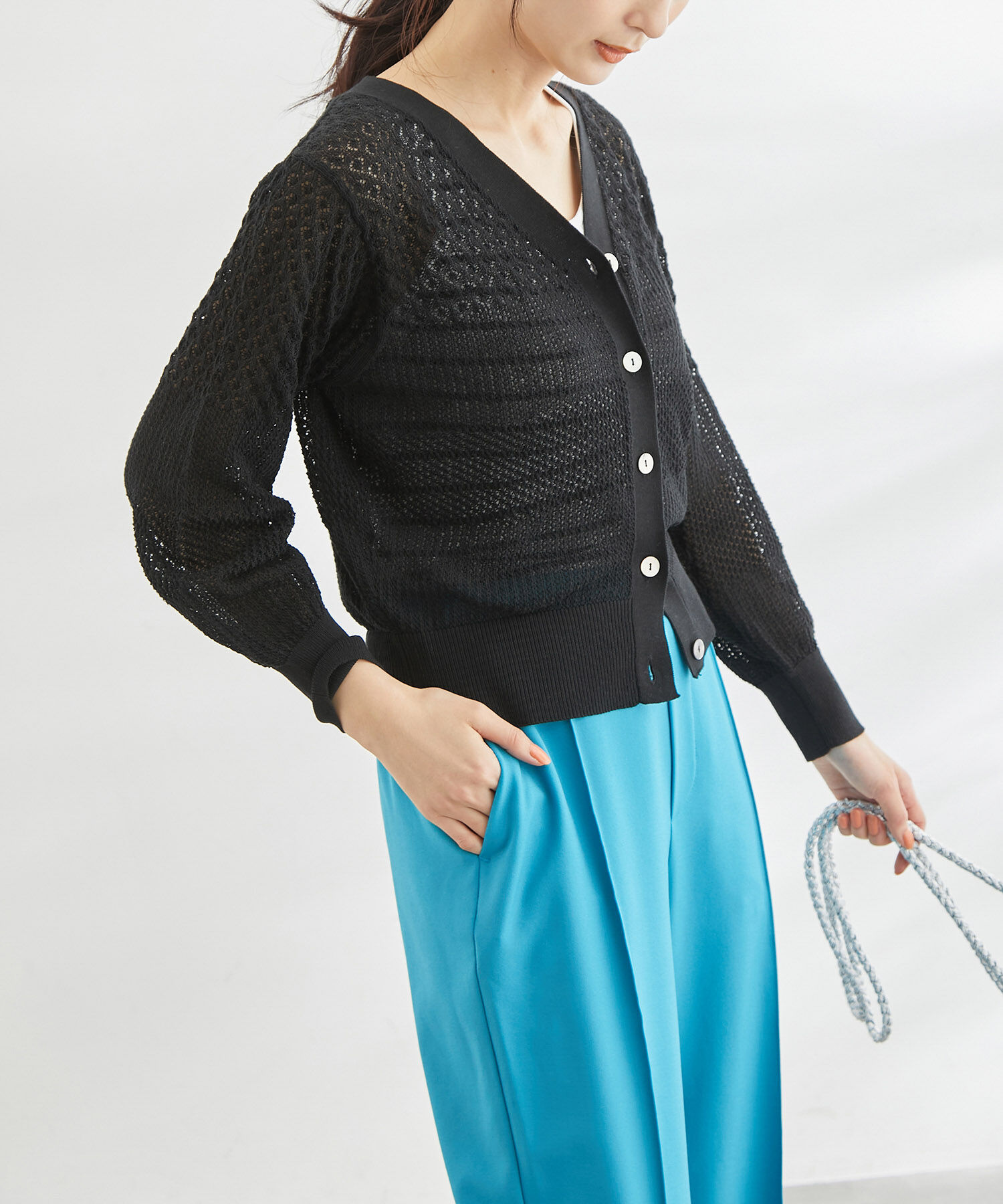 Rope&rsquo;Picnic「ERI SILK 透かしカーディガン」|カーディガン|