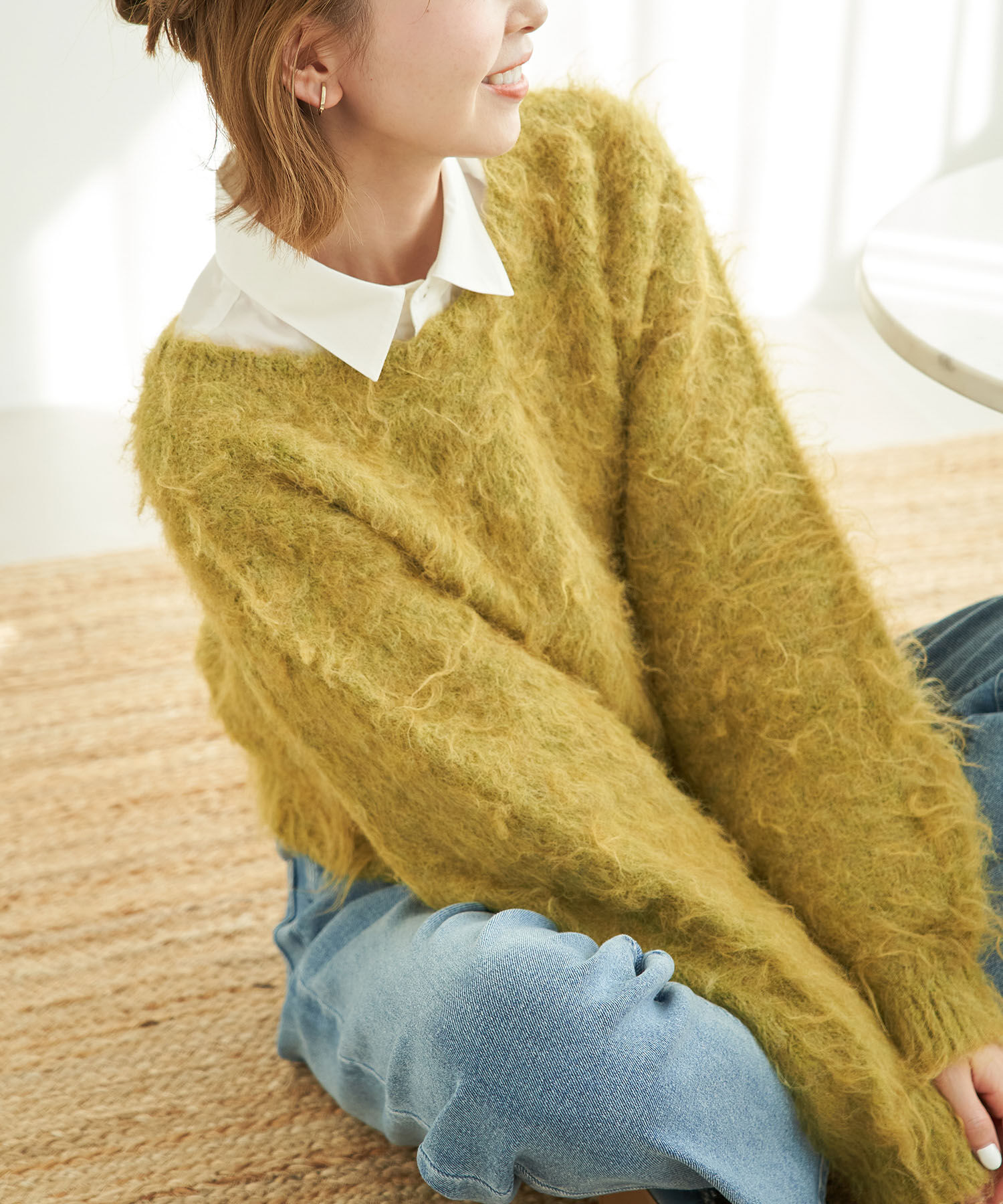 Rope&rsquo;Picnic「【一部店舗限定】2WAY/MIX起毛ヤーンカーディガン」|カーディガン|イエロー系(81)