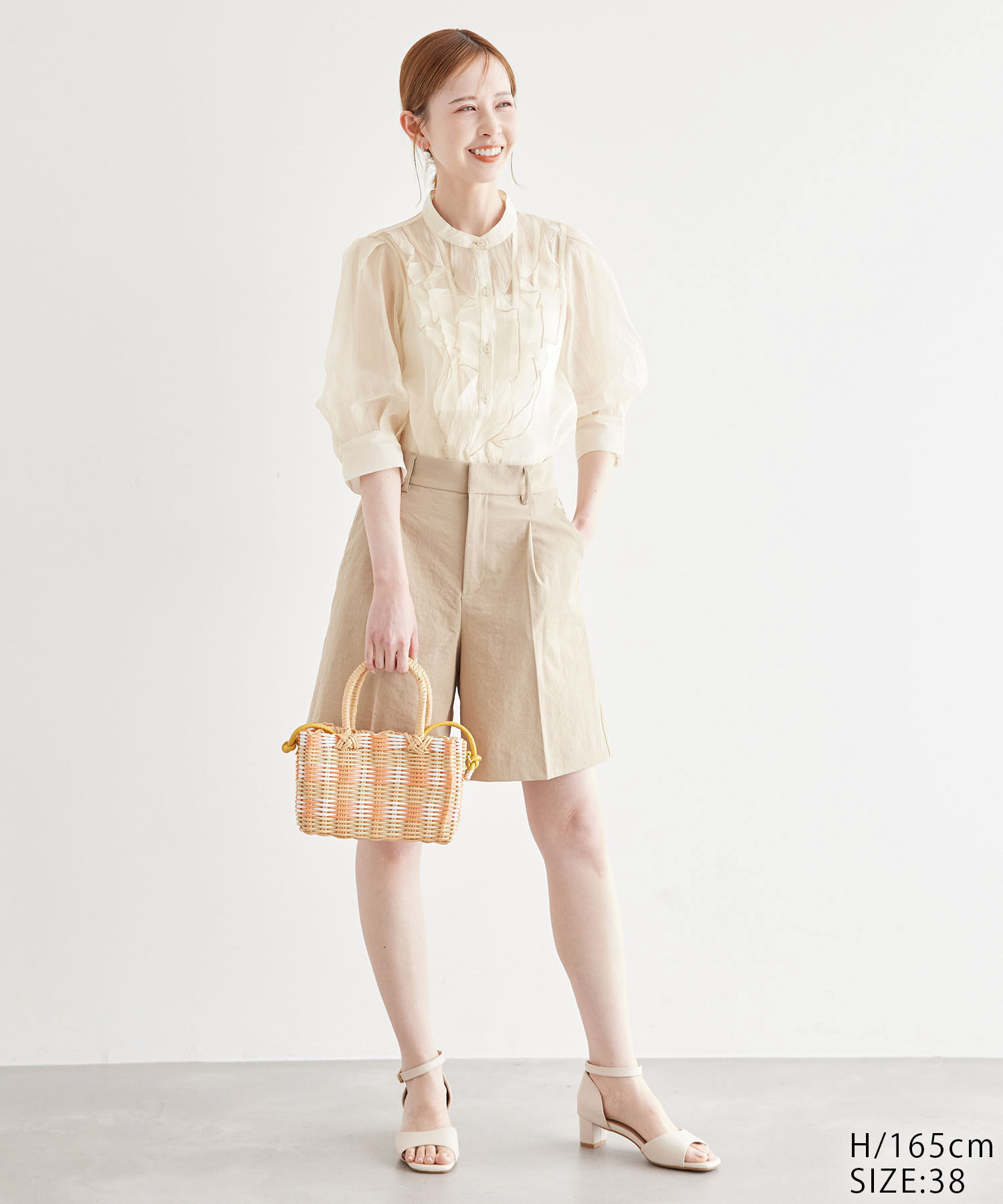 Rope&rsquo;Picnic「【WEB限定】シアーフリルハーフスリーブブラウス」|シャツ・ブラウス|