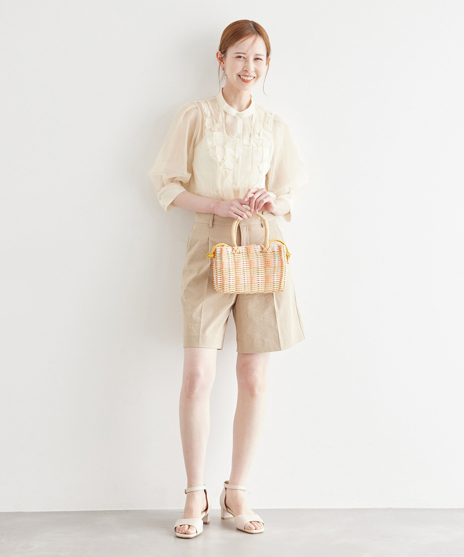 Rope&rsquo;Picnic「【WEB限定】シアーフリルハーフスリーブブラウス」|シャツ・ブラウス|