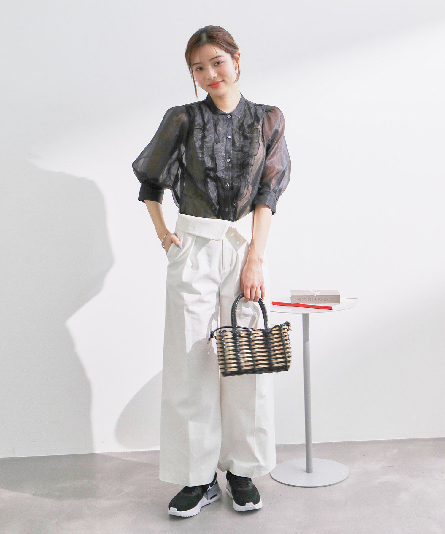 Rope&rsquo;Picnic「【WEB限定】シアーフリルハーフスリーブブラウス」|シャツ・ブラウス|