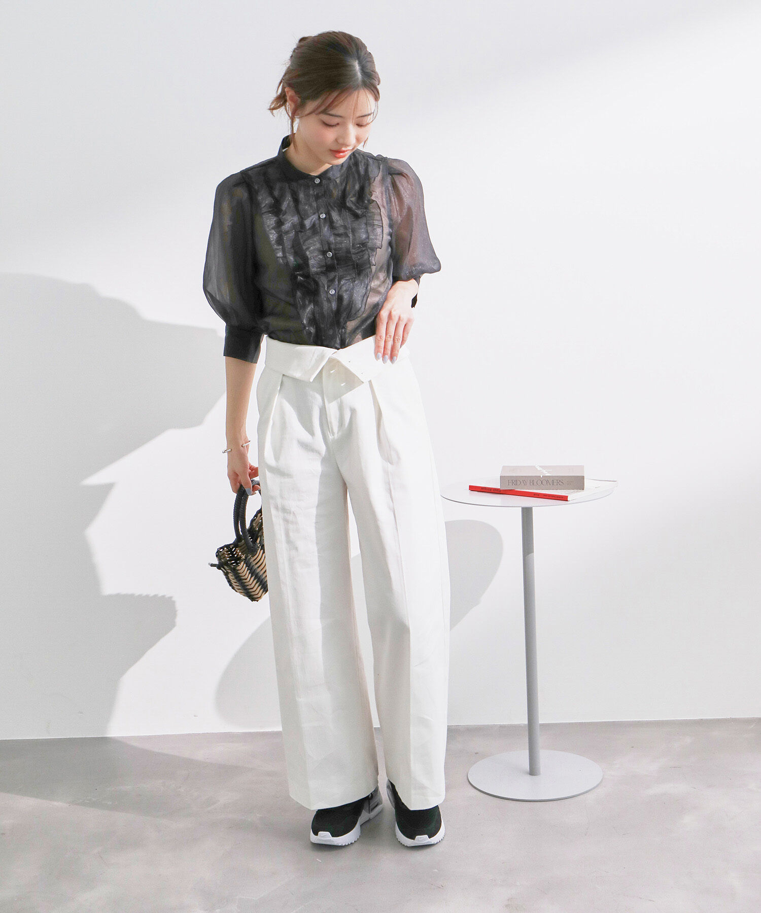 Rope&rsquo;Picnic「【WEB限定】シアーフリルハーフスリーブブラウス」|シャツ・ブラウス|