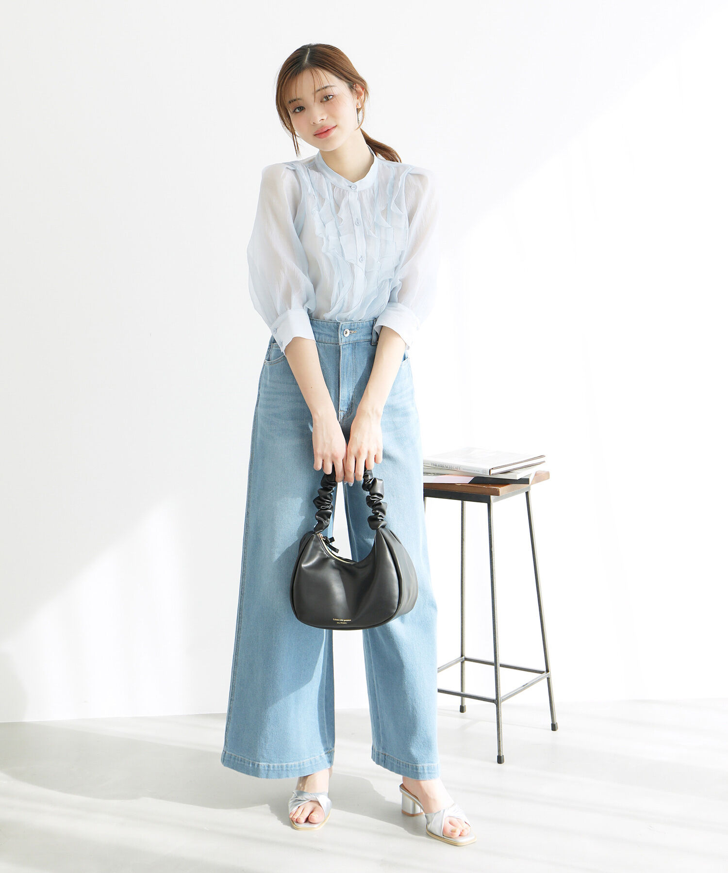 Rope&rsquo;Picnic「【WEB限定】シアーフリルハーフスリーブブラウス」|シャツ・ブラウス|