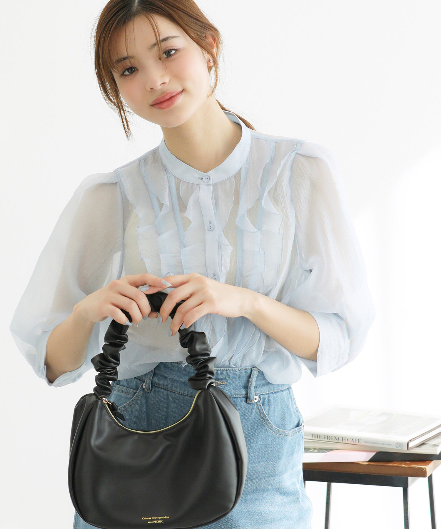 Rope&rsquo;Picnic「【WEB限定】シアーフリルハーフスリーブブラウス」|シャツ・ブラウス|