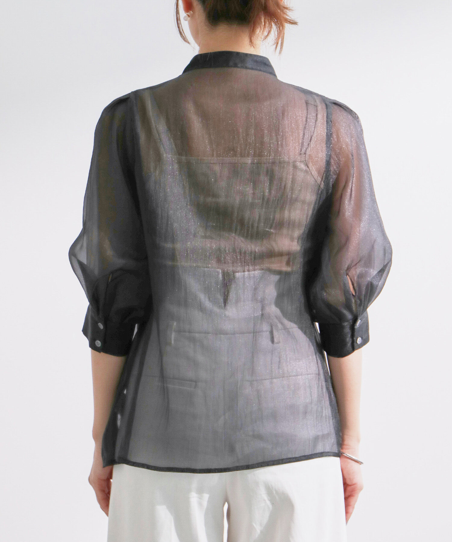 Rope&rsquo;Picnic「【WEB限定】シアーフリルハーフスリーブブラウス」|シャツ・ブラウス|