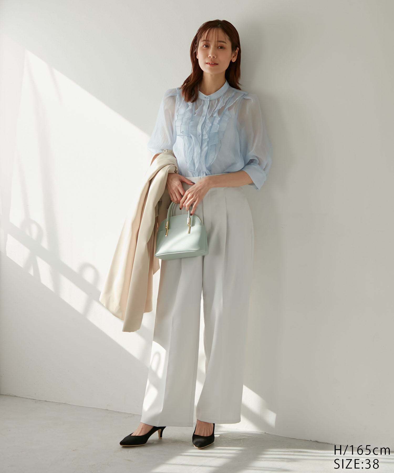 Rope&rsquo;Picnic「【WEB限定】シアーフリルハーフスリーブブラウス」|シャツ・ブラウス|