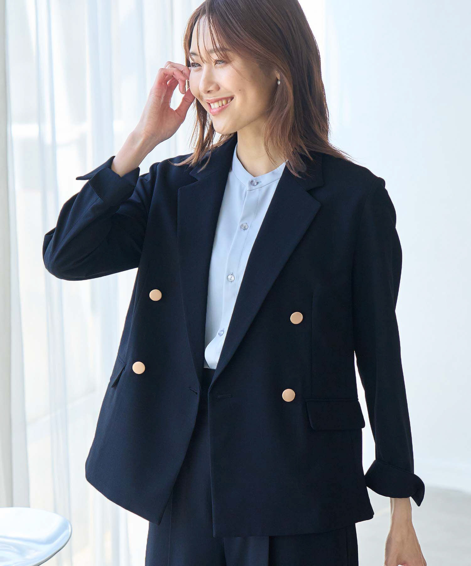 Rope&rsquo;Picnic「【ご好評につき追加生産】金ボタンジャケット/UVカット・接触冷感・セットアップ対応・リンクコーデ」|テーラードジャケット|