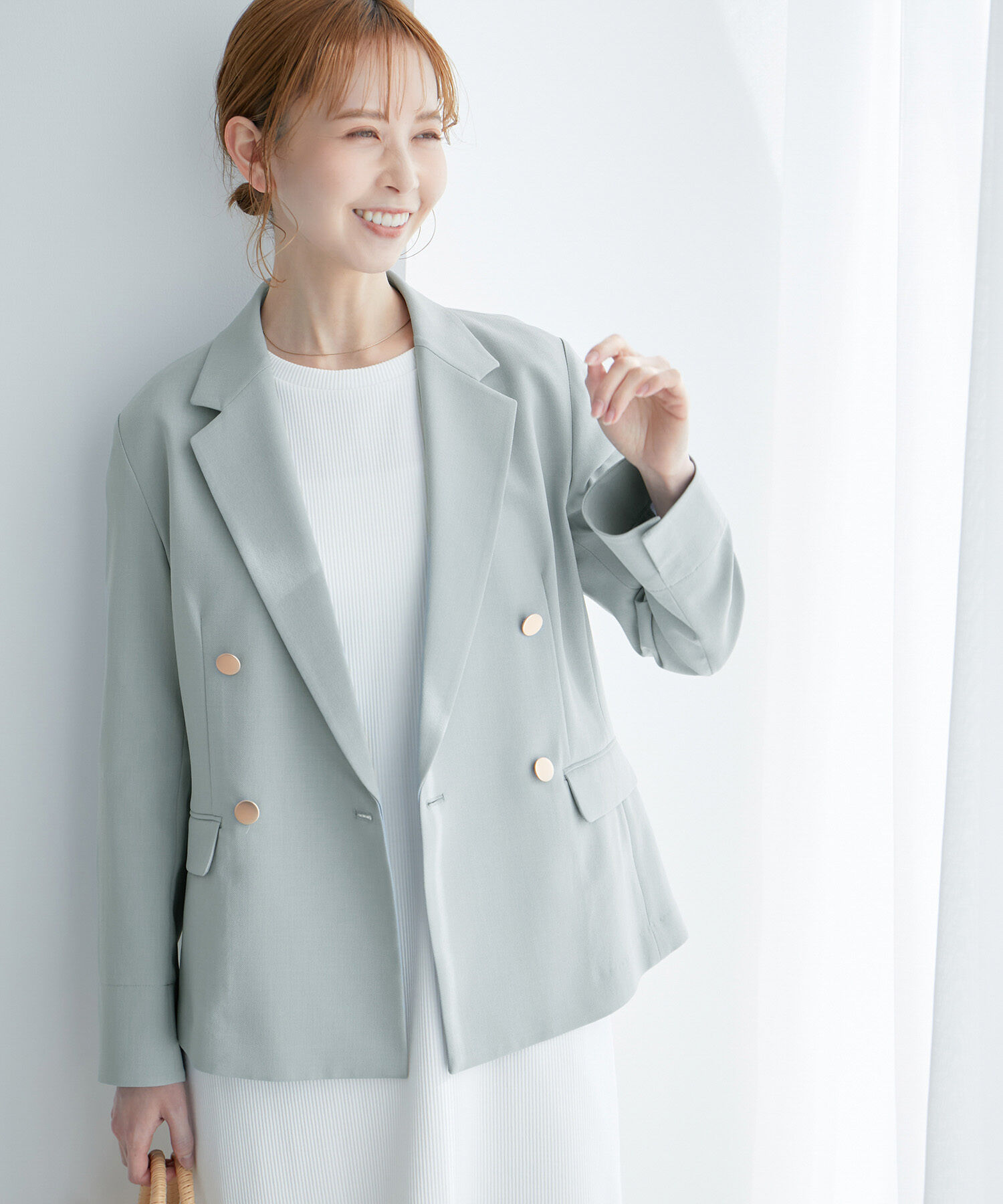 Rope&rsquo;Picnic「【ご好評につき追加生産】金ボタンジャケット/UVカット・接触冷感・セットアップ対応・リンクコーデ」|テーラードジャケット|