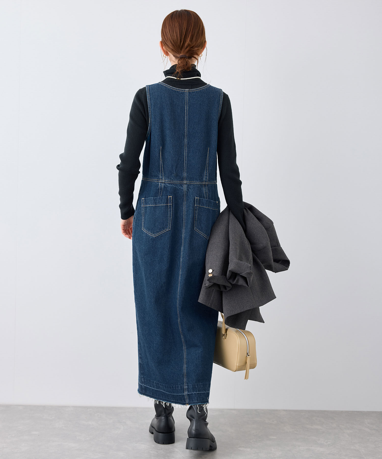 Rope&rsquo;Picnic「デニムジャンスカワンピース」|ジャンパースカート|