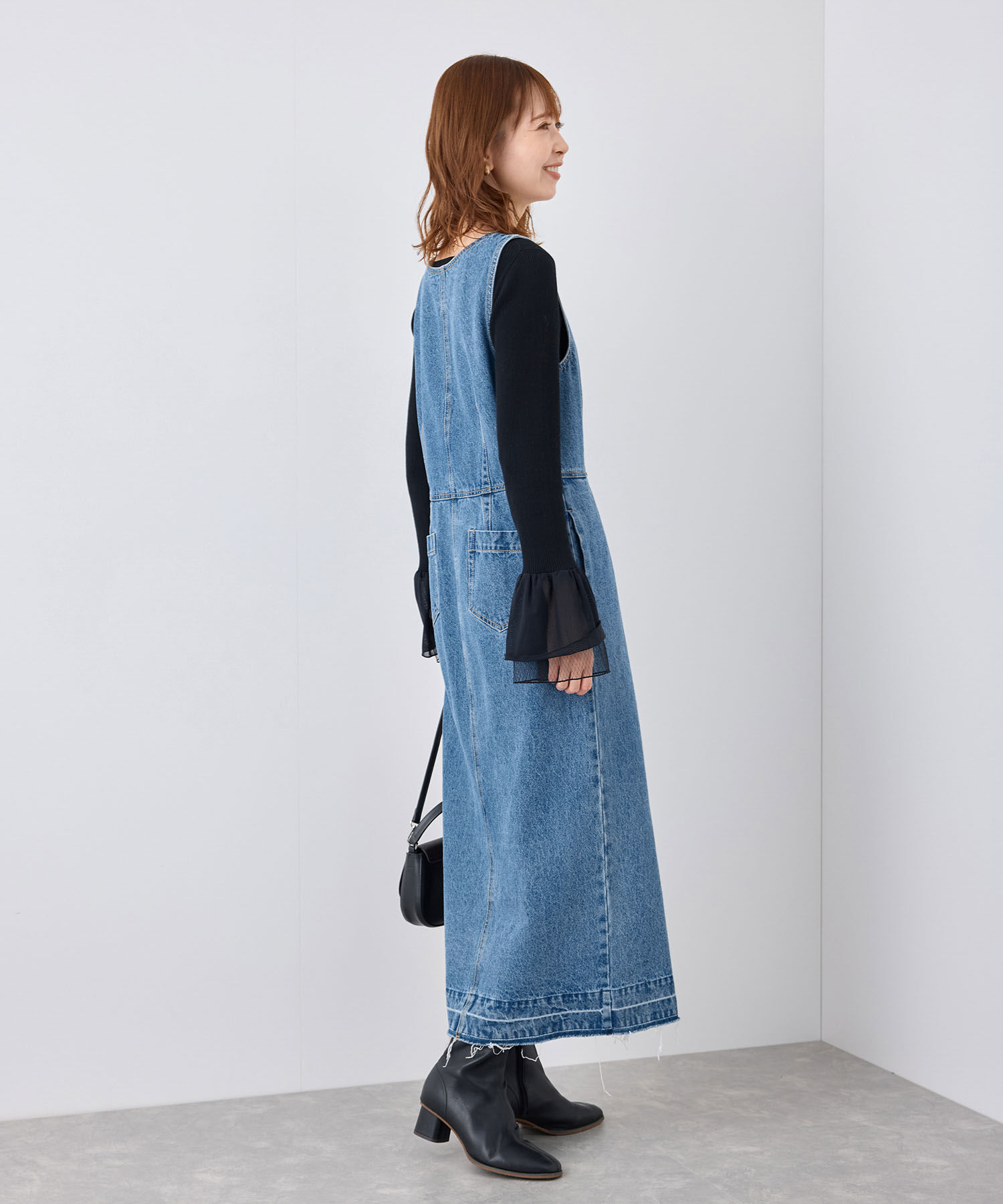 Rope&rsquo;Picnic「デニムジャンスカワンピース」|ジャンパースカート|