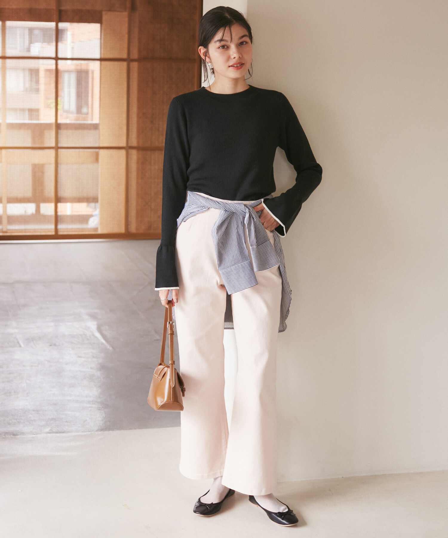 Rope&rsquo;Picnic「【WEB限定】袖フレアニットプルオーバー/アンチピリング・帯電防止・洗濯機OK」|ニット・セーター|