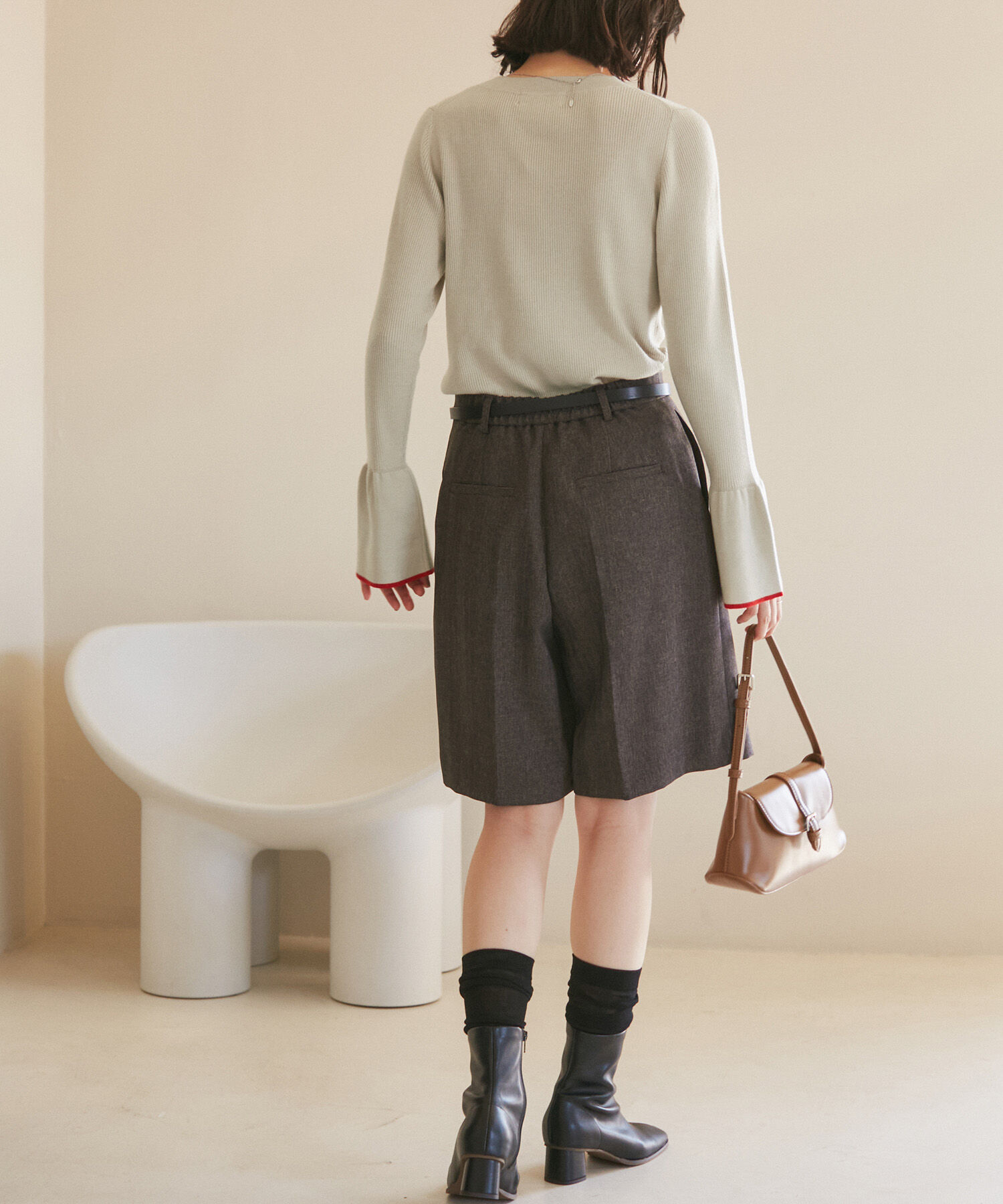 Rope&rsquo;Picnic「【WEB限定】袖フレアニットプルオーバー/アンチピリング・帯電防止・洗濯機OK」|ニット・セーター|