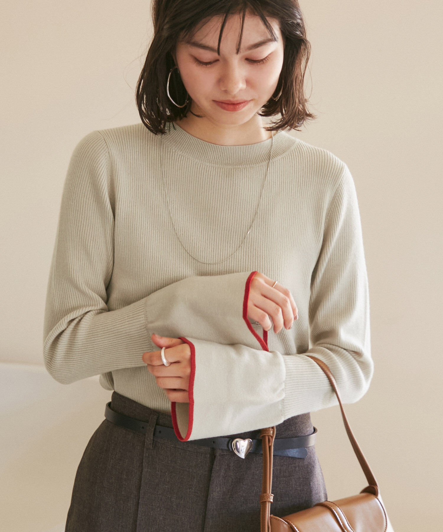 Rope&rsquo;Picnic「【WEB限定】袖フレアニットプルオーバー/アンチピリング・帯電防止・洗濯機OK」|ニット・セーター|