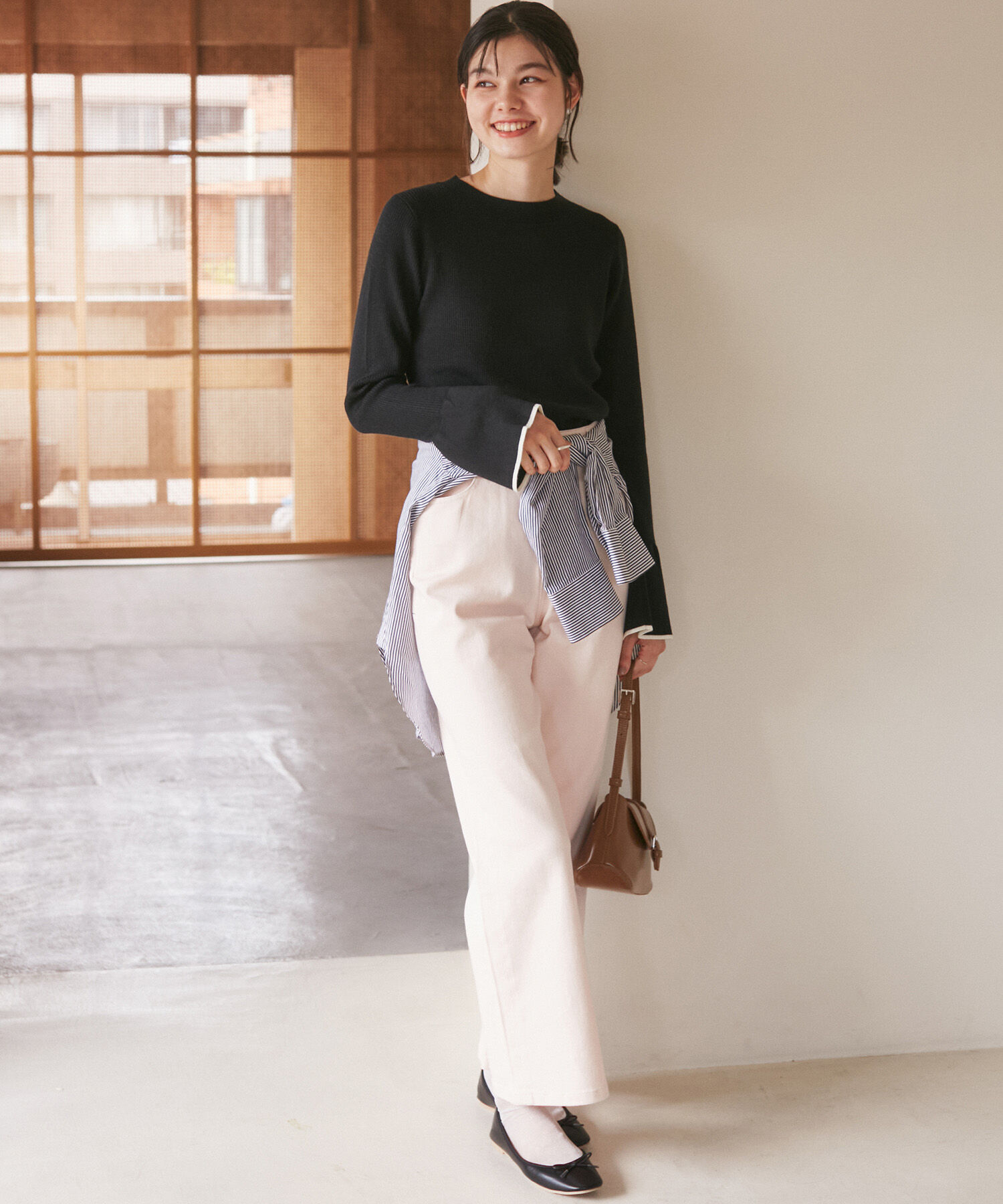 Rope&rsquo;Picnic「【WEB限定】袖フレアニットプルオーバー/アンチピリング・帯電防止・洗濯機OK」|ニット・セーター|