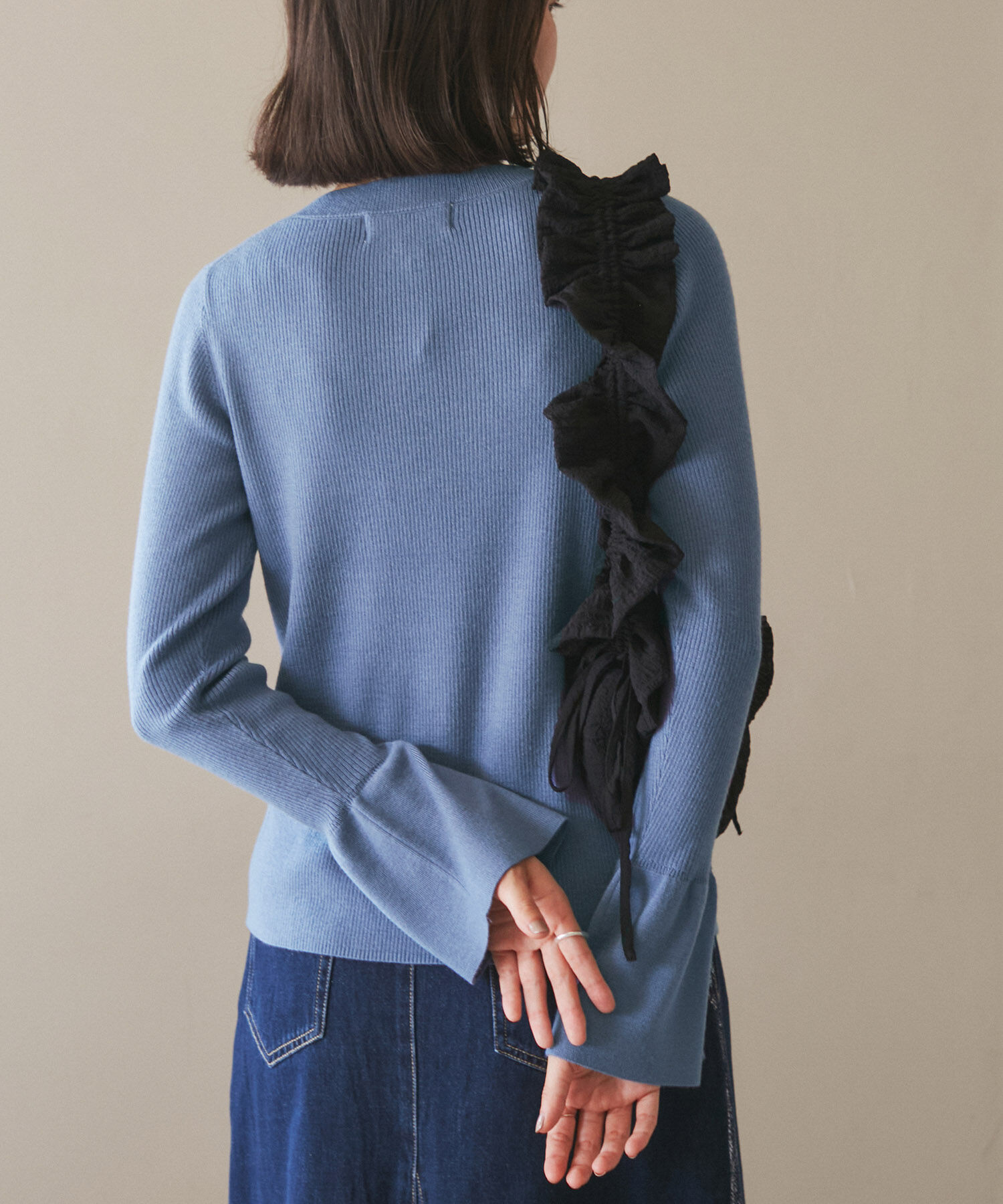 Rope&rsquo;Picnic「【WEB限定】袖フレアニットプルオーバー/アンチピリング・帯電防止・洗濯機OK」|ニット・セーター|