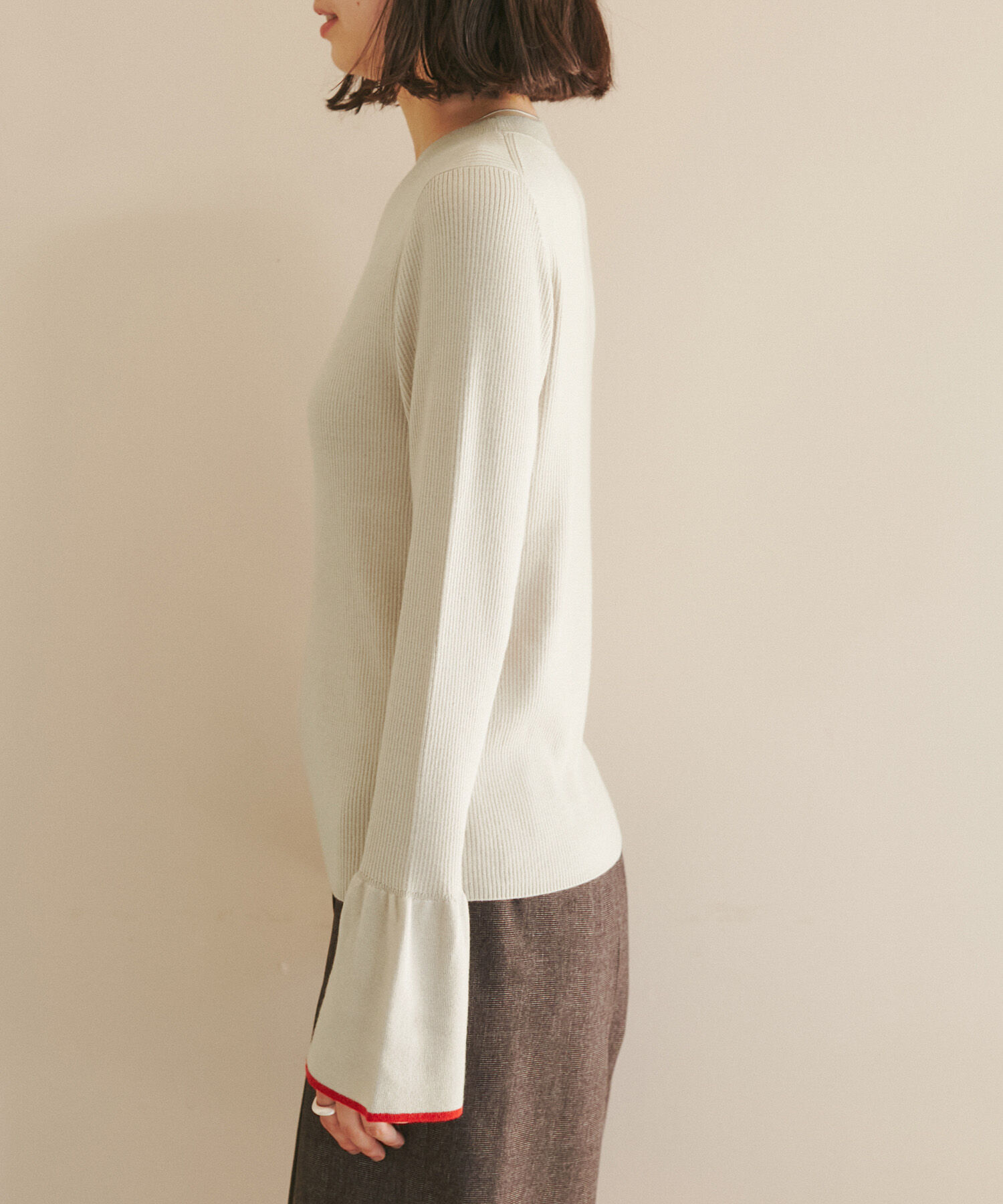 Rope&rsquo;Picnic「【WEB限定】袖フレアニットプルオーバー/アンチピリング・帯電防止・洗濯機OK」|ニット・セーター|