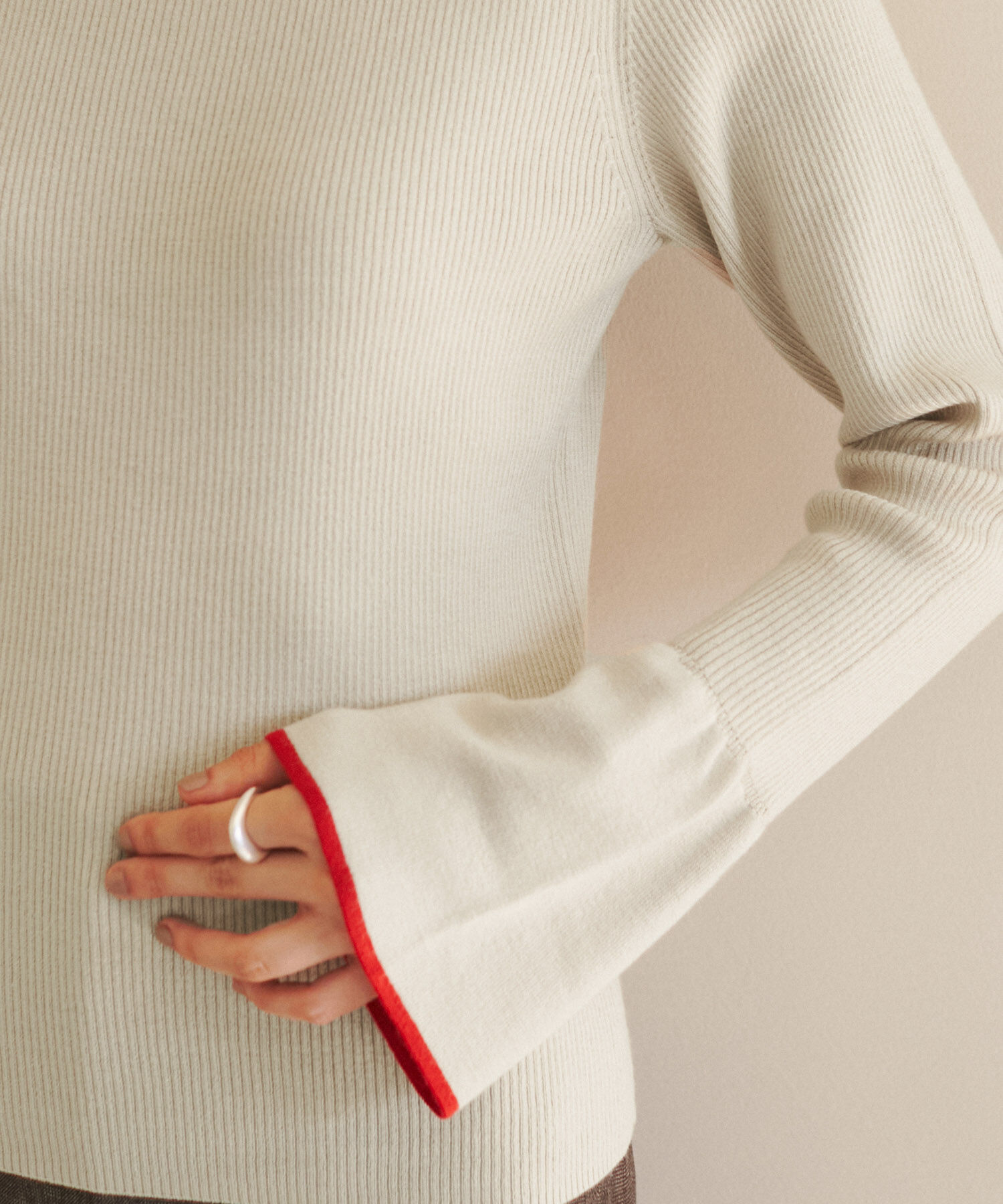 Rope&rsquo;Picnic「【WEB限定】袖フレアニットプルオーバー/アンチピリング・帯電防止・洗濯機OK」|ニット・セーター|