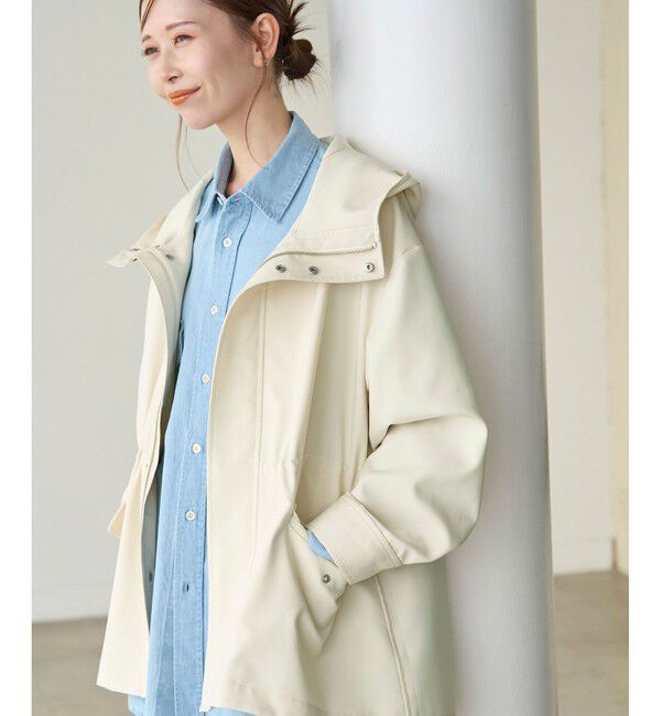 Rope&rsquo;Picnic「【花粉ガード・撥水加工】ミドル丈マウンテンパーカー」|その他|生成メイン