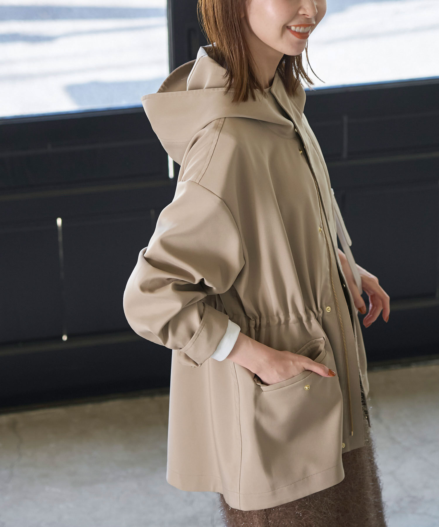 Rope&rsquo;Picnic「【花粉ガード・撥水加工】ミドル丈マウンテンパーカー」|その他|