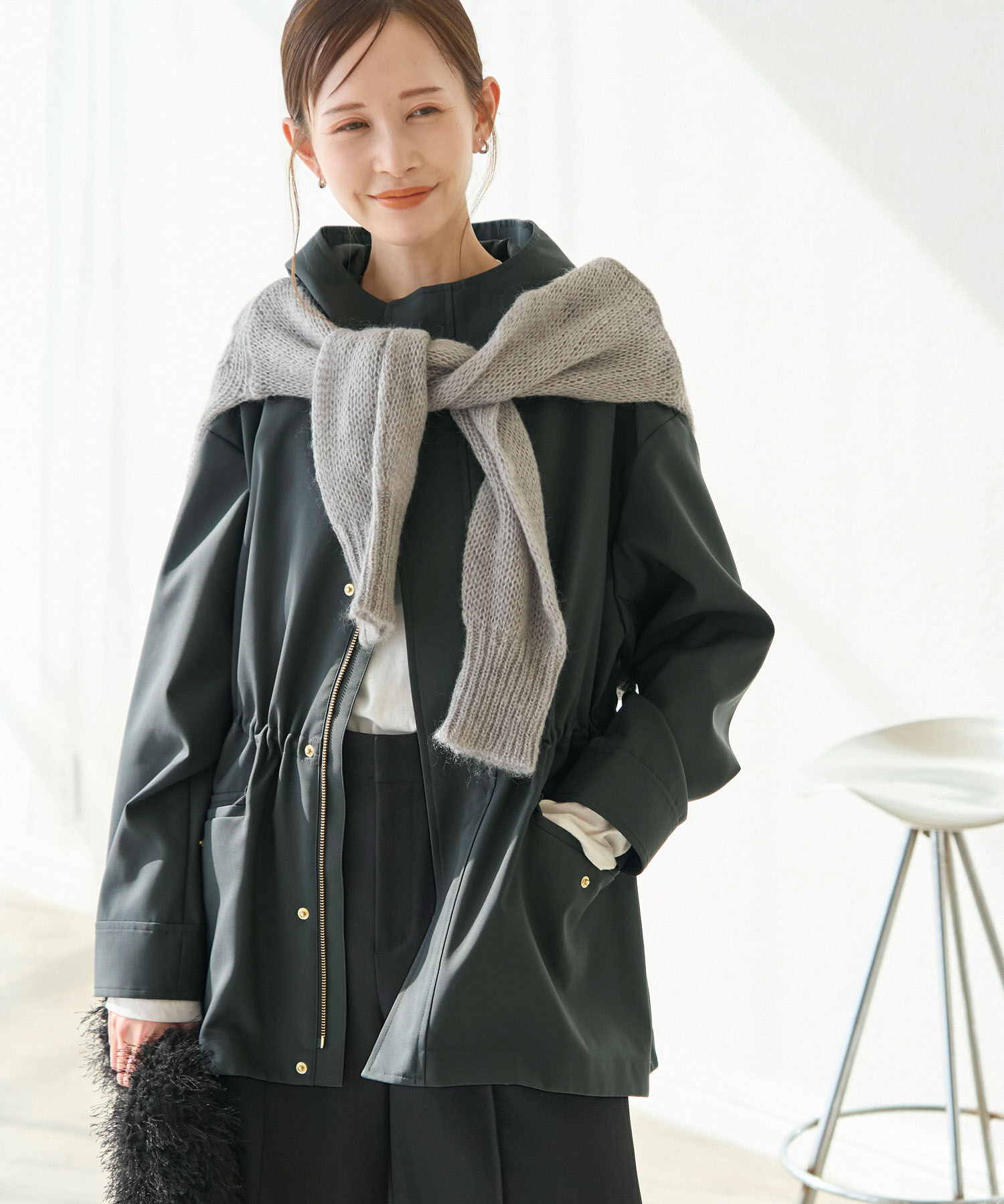 Rope&rsquo;Picnic「【花粉ガード・撥水加工】ミドル丈マウンテンパーカー」|その他|