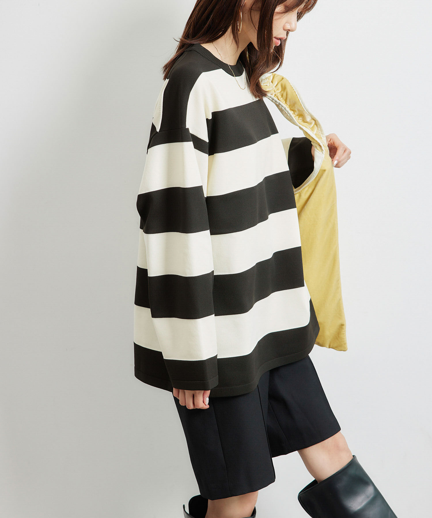 Rope&rsquo;Picnic「太ボーダーニットプルオーバー」|ニット・セーター|