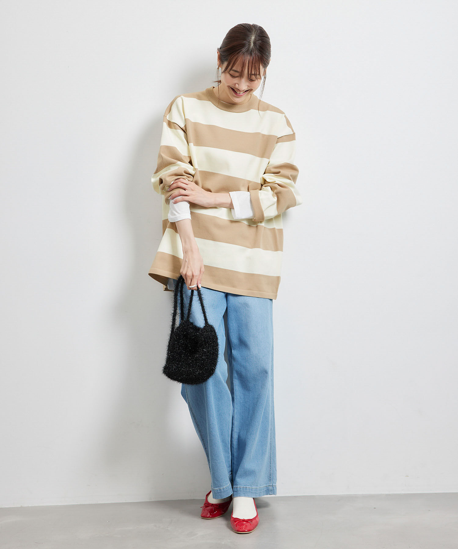 Rope&rsquo;Picnic「太ボーダーニットプルオーバー」|ニット・セーター|