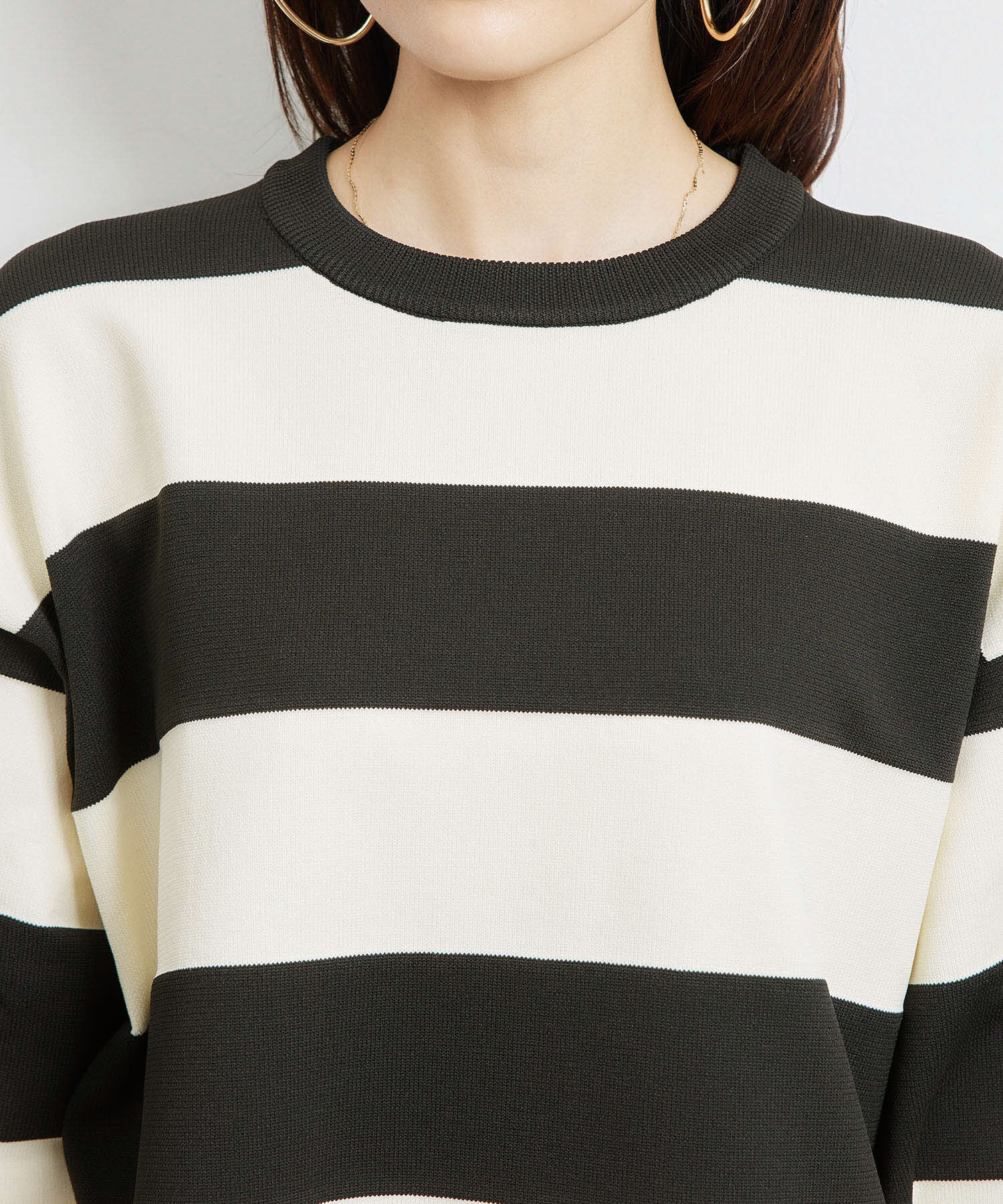 Rope&rsquo;Picnic「太ボーダーニットプルオーバー」|ニット・セーター|