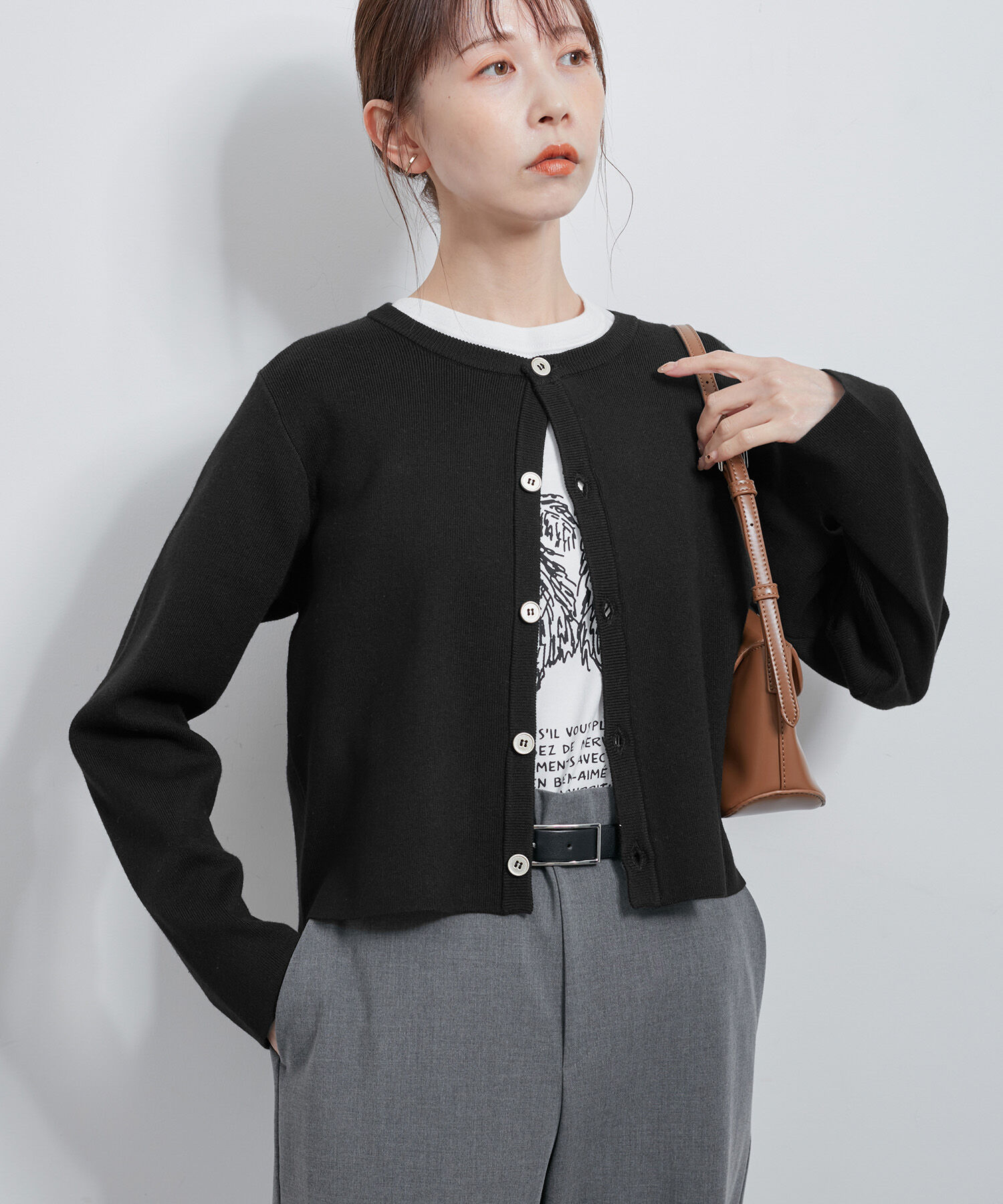 Rope&rsquo;Picnic「綿シルクニットカーディガン」|カーディガン|ブラック(01)