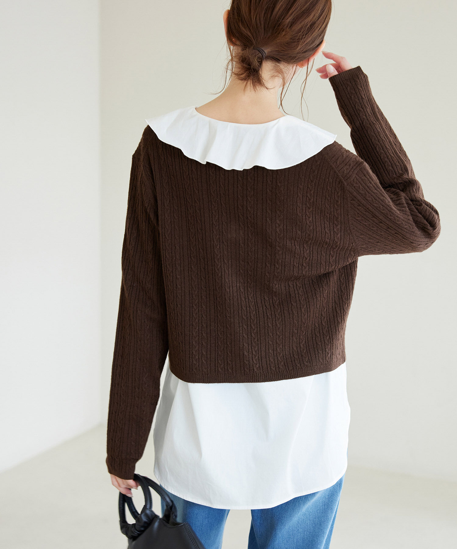 Rope&rsquo;Picnic「ケーブル編みショート丈ニットカーディガン」|カーディガン|