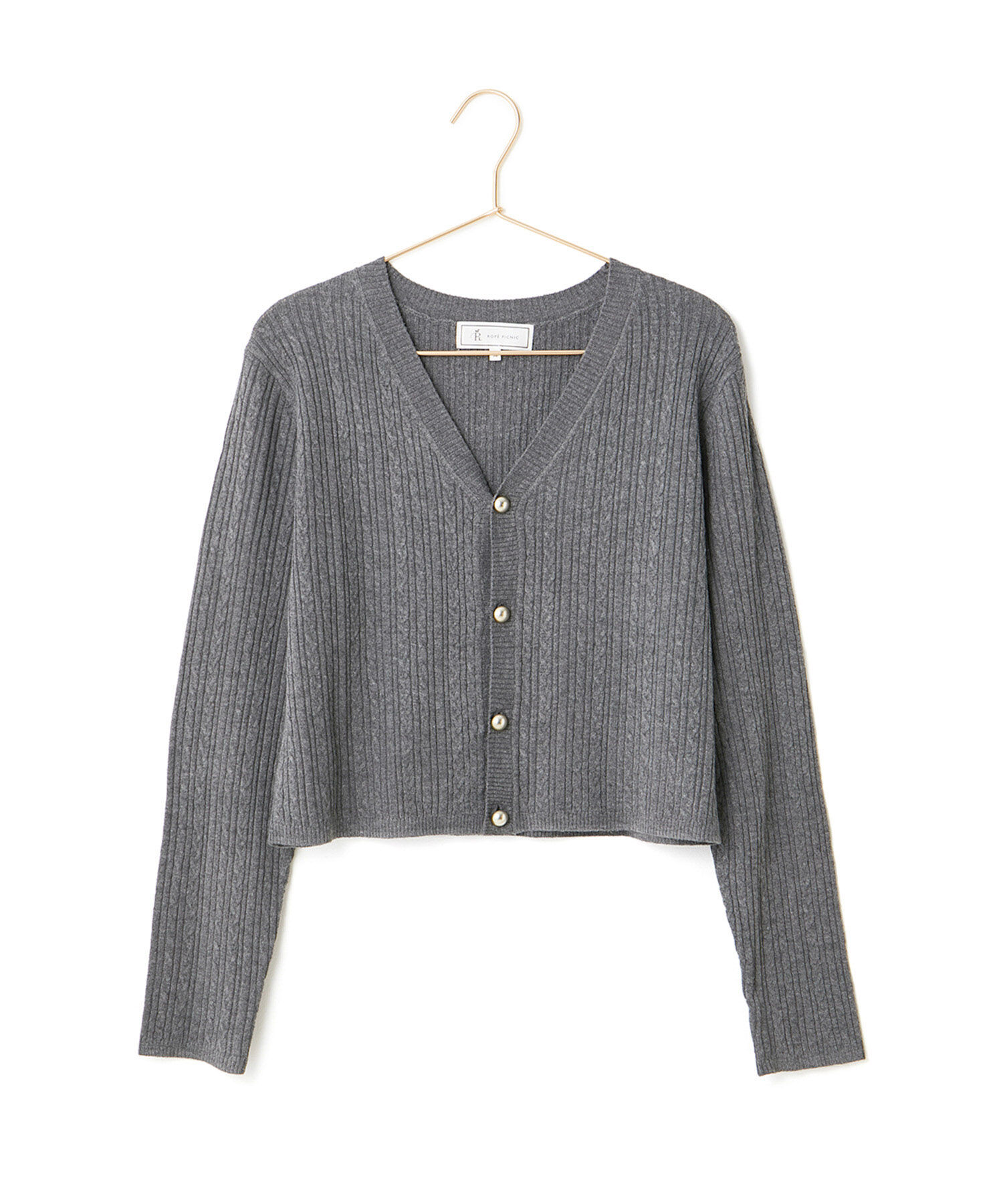Rope&rsquo;Picnic「ケーブル編みショート丈ニットカーディガン」|カーディガン|