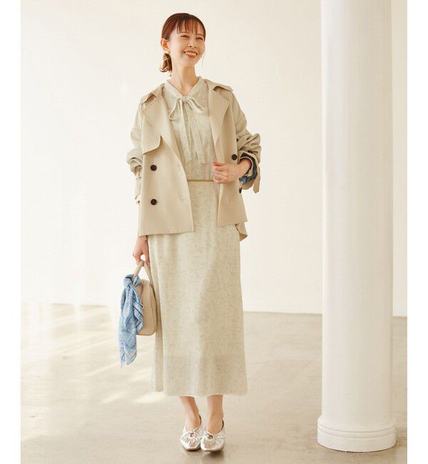 Rope&rsquo;Picnic「【YOKU MOKU/ヨックモック&times;ROPE' PICNIC】ショートトレンチコート/撥水・花粉ガード」|トレンチコート|