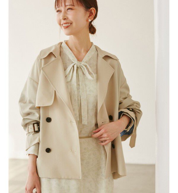 Rope&rsquo;Picnic「【YOKU MOKU/ヨックモック&times;ROPE' PICNIC】ショートトレンチコート/撥水・花粉ガード」|トレンチコート|
