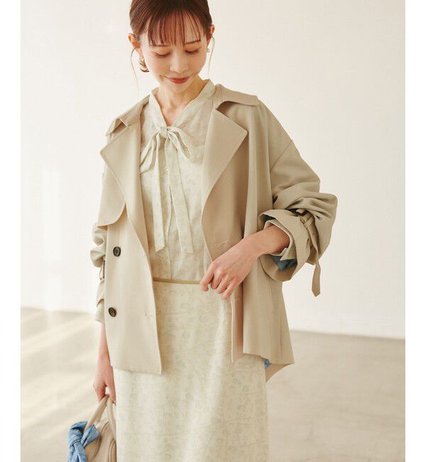 Rope&rsquo;Picnic「【YOKU MOKU/ヨックモック&times;ROPE' PICNIC】ショートトレンチコート/撥水・花粉ガード」|トレンチコート|