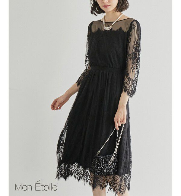 Rope&rsquo;Picnic「【Mon E&rsquo;toile/モンエトワール】【結婚式にも】レースDRESS」|ドレス|クロメイン