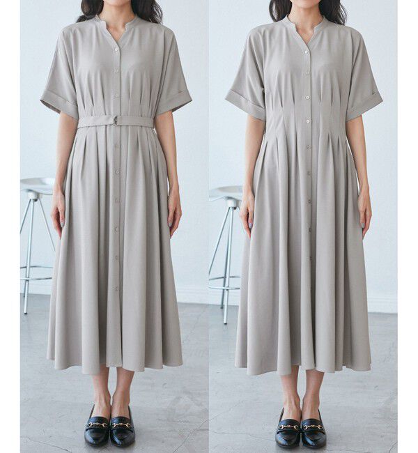 Rope&rsquo;Picnic「【3サイズ展開】シャツコンシャス半袖ワンピース」|ワンピース|