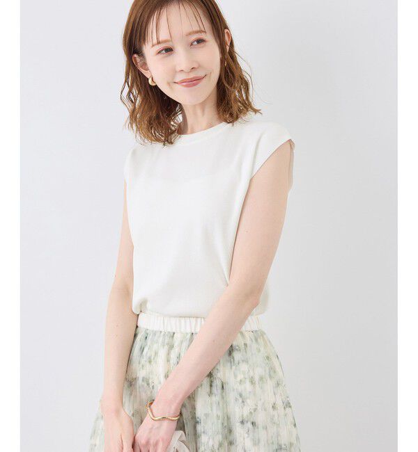 Rope&rsquo;Picnic「【UVカット・接触冷感・イージーケア】八方映えニット ゼロスリーブニットプルオーバー」|ニット・セーター|