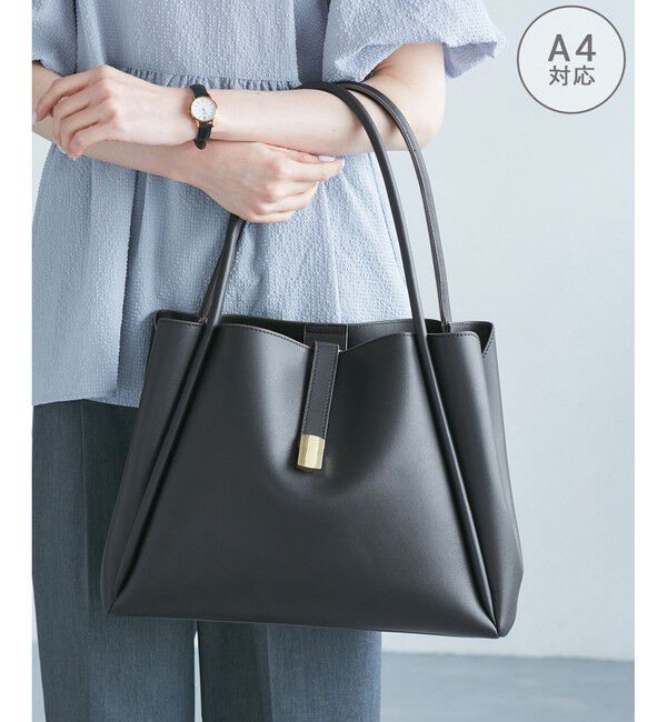 ROPE PICNIC PASSAGE「【A4対応】3層フロントベルトデザイントートバッグ」|トートバッグ|ブラック(01)