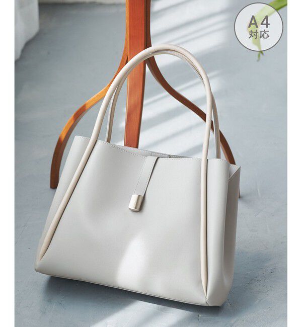 ROPE PICNIC PASSAGE「【A4対応】3層フロントベルトデザイントートバッグ」|トートバッグ|ライトグレー(08)