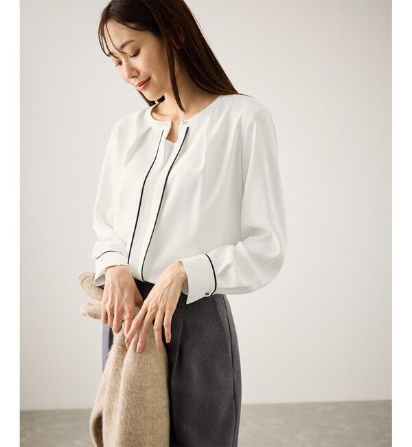 Rope&rsquo;Picnic「配色パイピングブラウス」|シャツ・ブラウス|