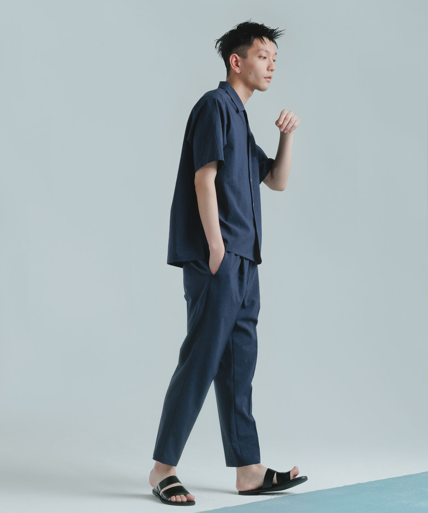 ADAM ET ROPE'「オープンカラーシャツ＆イージーパンツ セットアップ/イージーケア/吸水速乾」|スーツ|