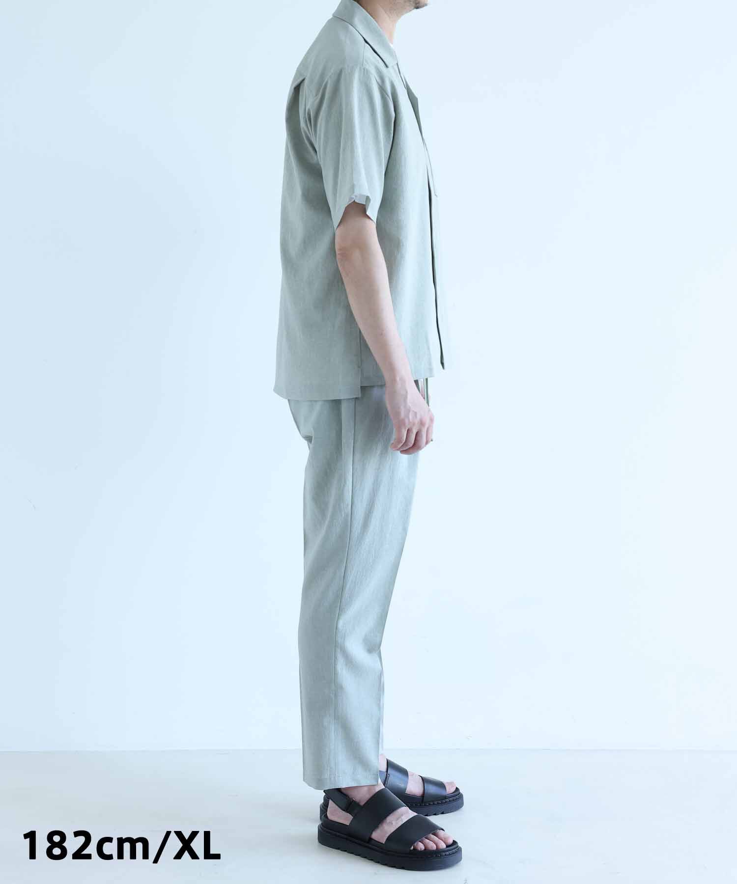 ADAM ET ROPE'「オープンカラーシャツ＆イージーパンツ セットアップ/イージーケア/吸水速乾」|スーツ|