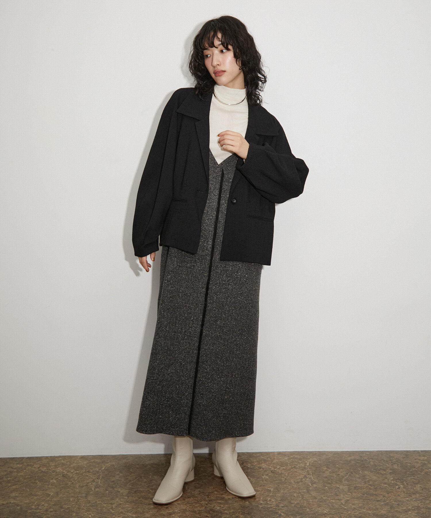 ADAM ET ROPE'「【セットアップ対応】コクーンスリーブジャケット」|テーラードジャケット|