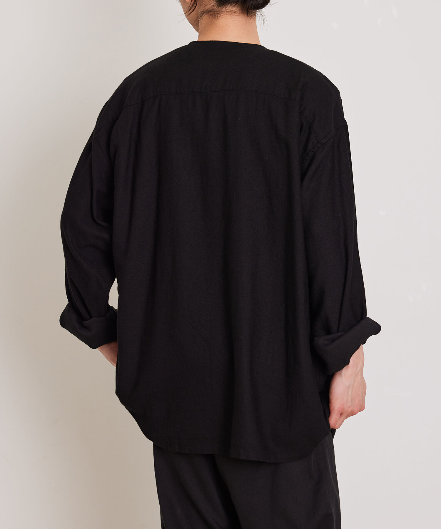 ADAM ET ROPE'「アソート オーバーサイズ ノーカラー シャツ ブルゾン / ユニセックス / セットアップ対応」|シャツ・ブラウス|
