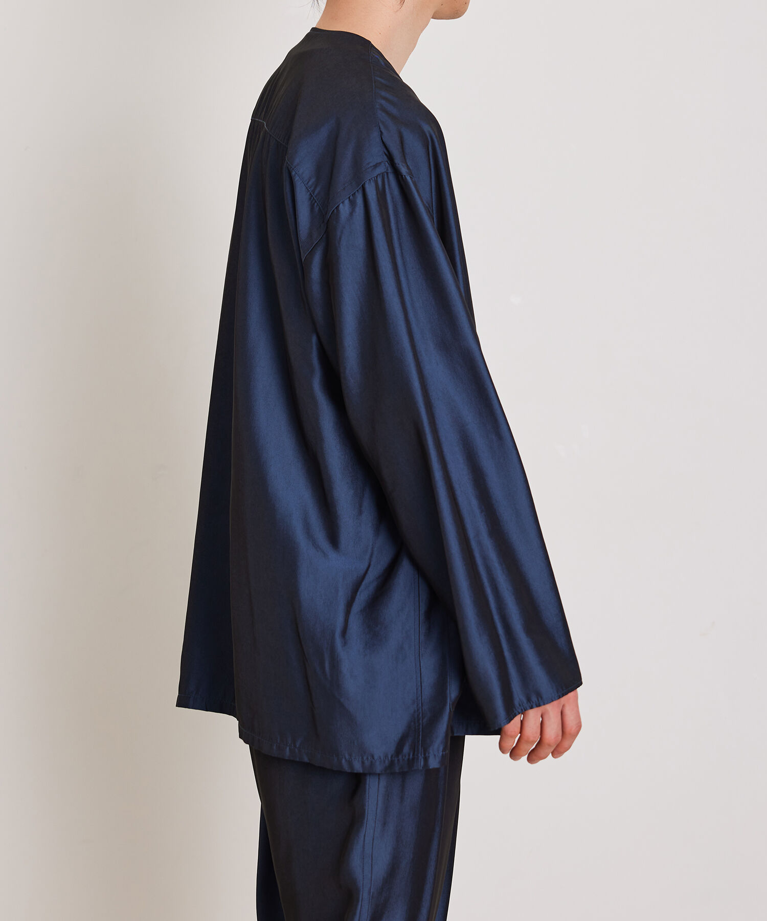 ADAM ET ROPE'「アソート オーバーサイズ ノーカラー シャツ ブルゾン / ユニセックス / セットアップ対応」|シャツ・ブラウス|