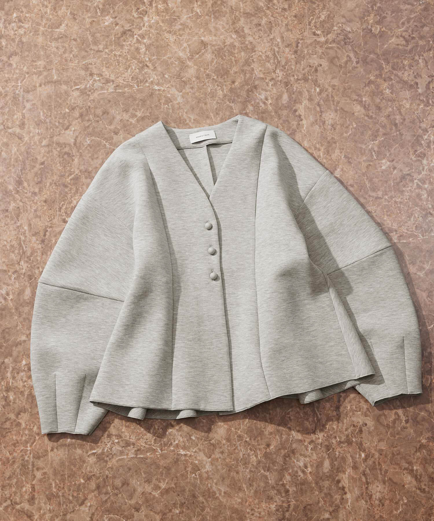 ADAM ET ROPE'「ペプラムダンボールカーディガン」|カーディガン|