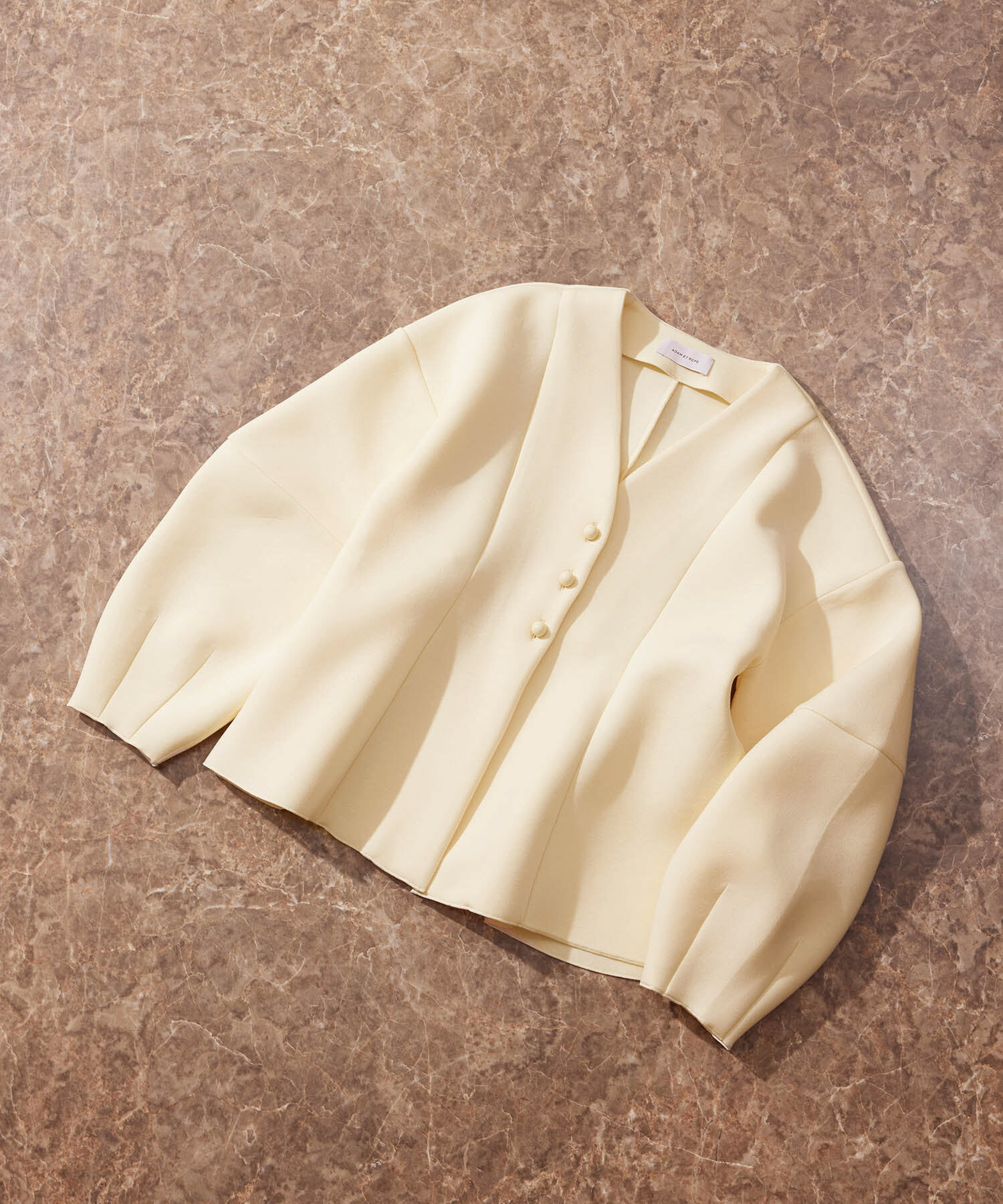 ADAM ET ROPE'「ペプラムダンボールカーディガン」|カーディガン|