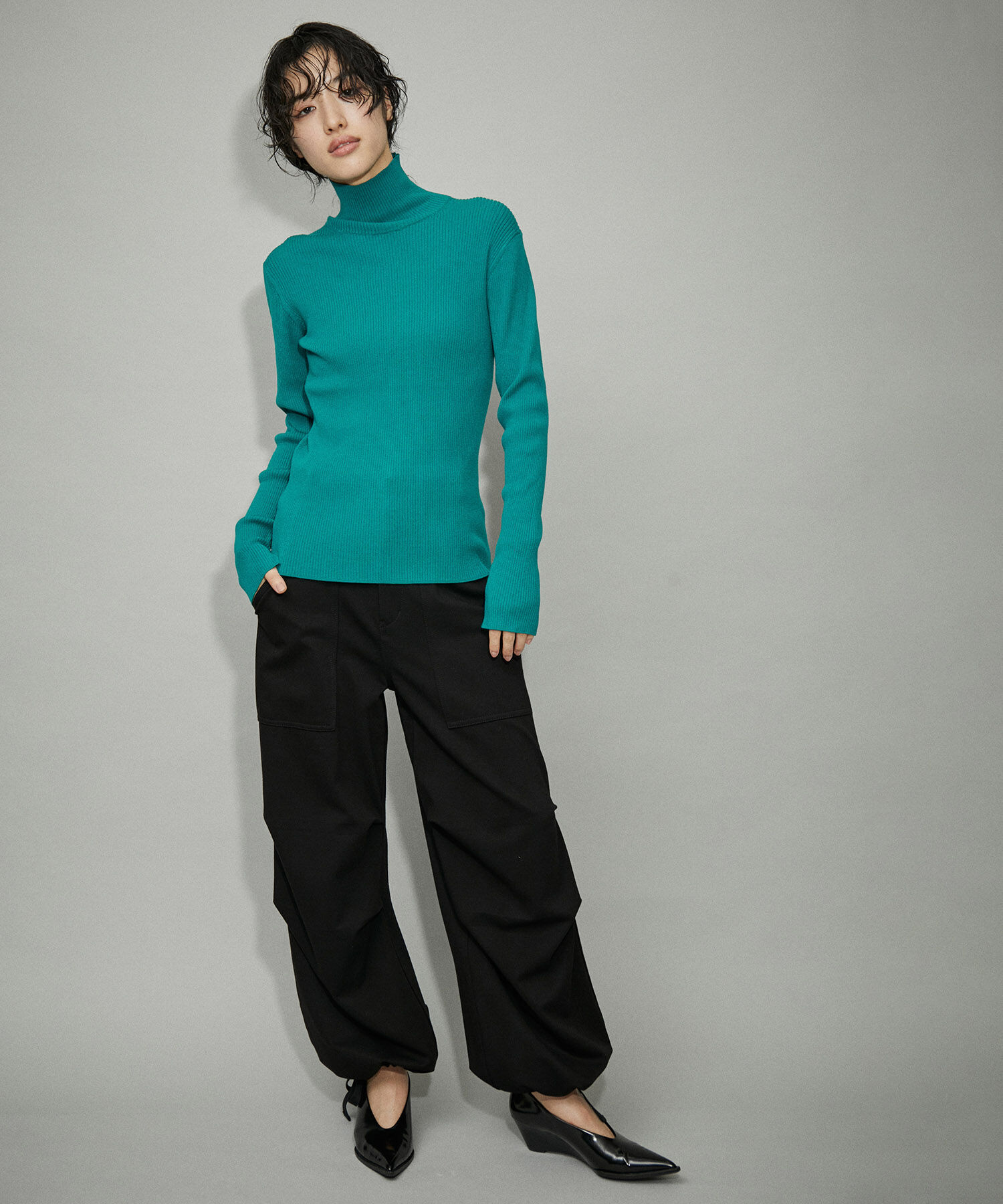 ADAM ET ROPE'「【WEB限定】エコベロRIBタートル」|ニット・セーター|