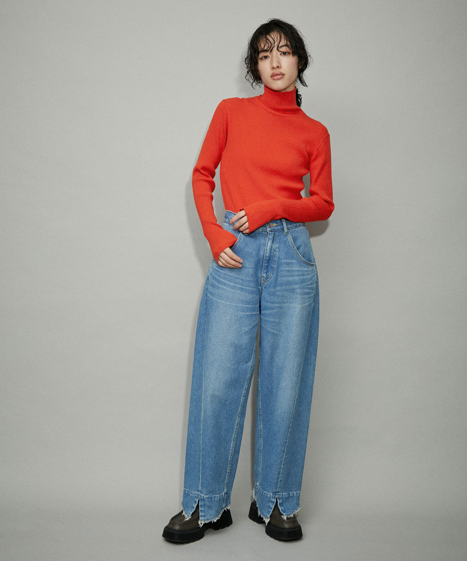 ADAM ET ROPE'「【WEB限定】エコベロRIBタートル」|ニット・セーター|