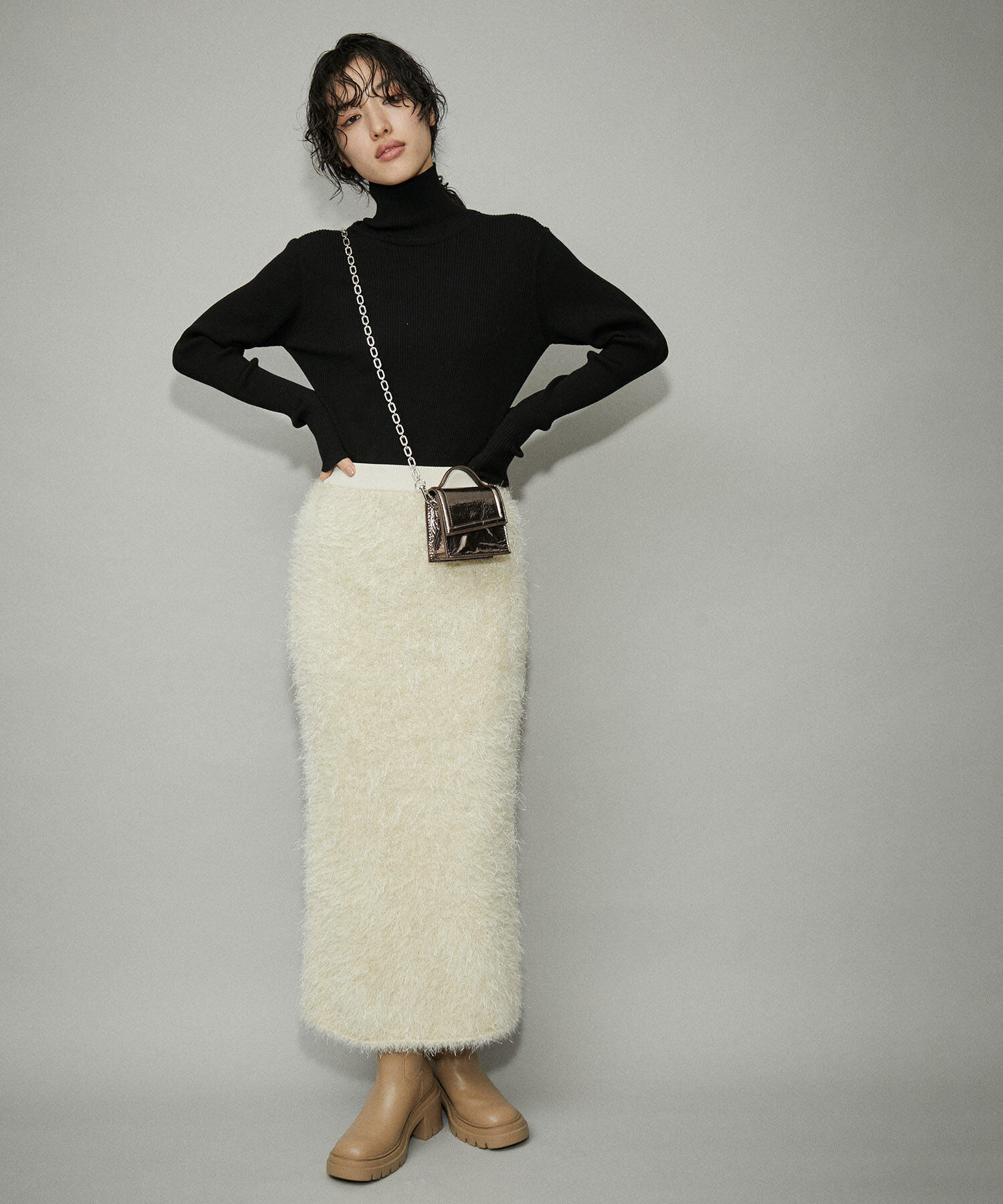 ADAM ET ROPE'「【WEB限定】エコベロRIBタートル」|ニット・セーター|