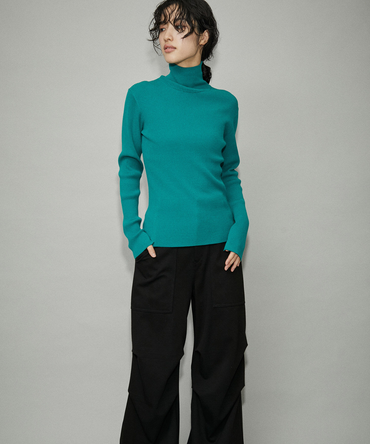 ADAM ET ROPE'「【WEB限定】エコベロRIBタートル」|ニット・セーター|